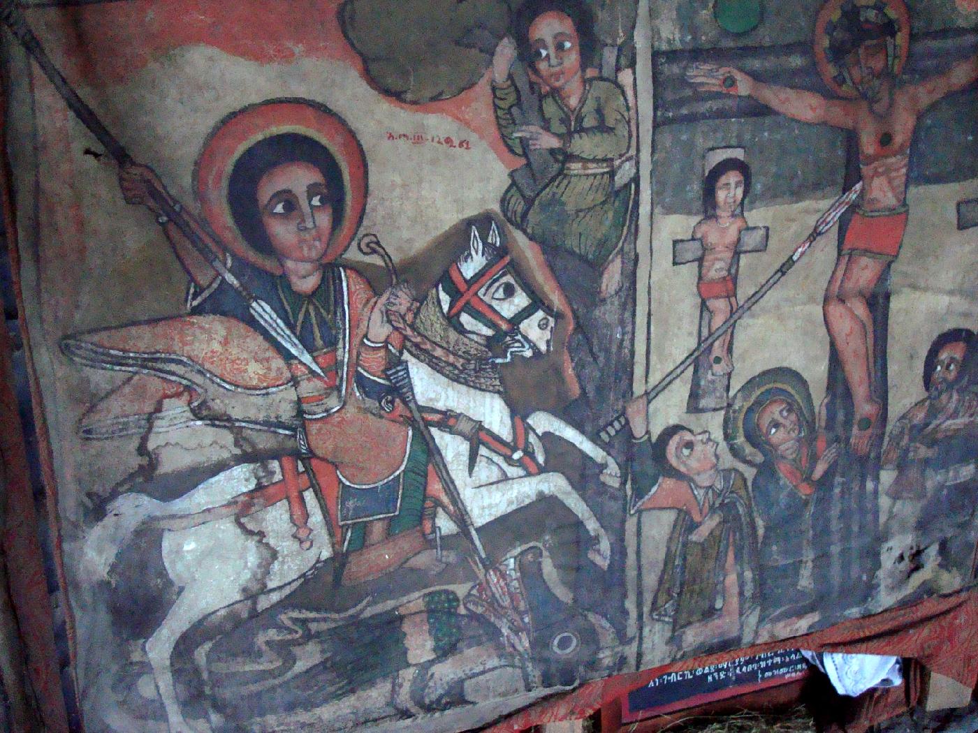 DSC035910.jpg - Saint Georges tuant le dragon, et scne de la Crucifixion